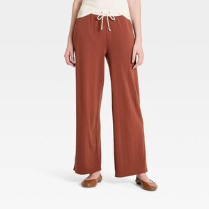 Women's Mid-Rise Rib Knit Full Pull-On Pants - Universal Thread Rust XL